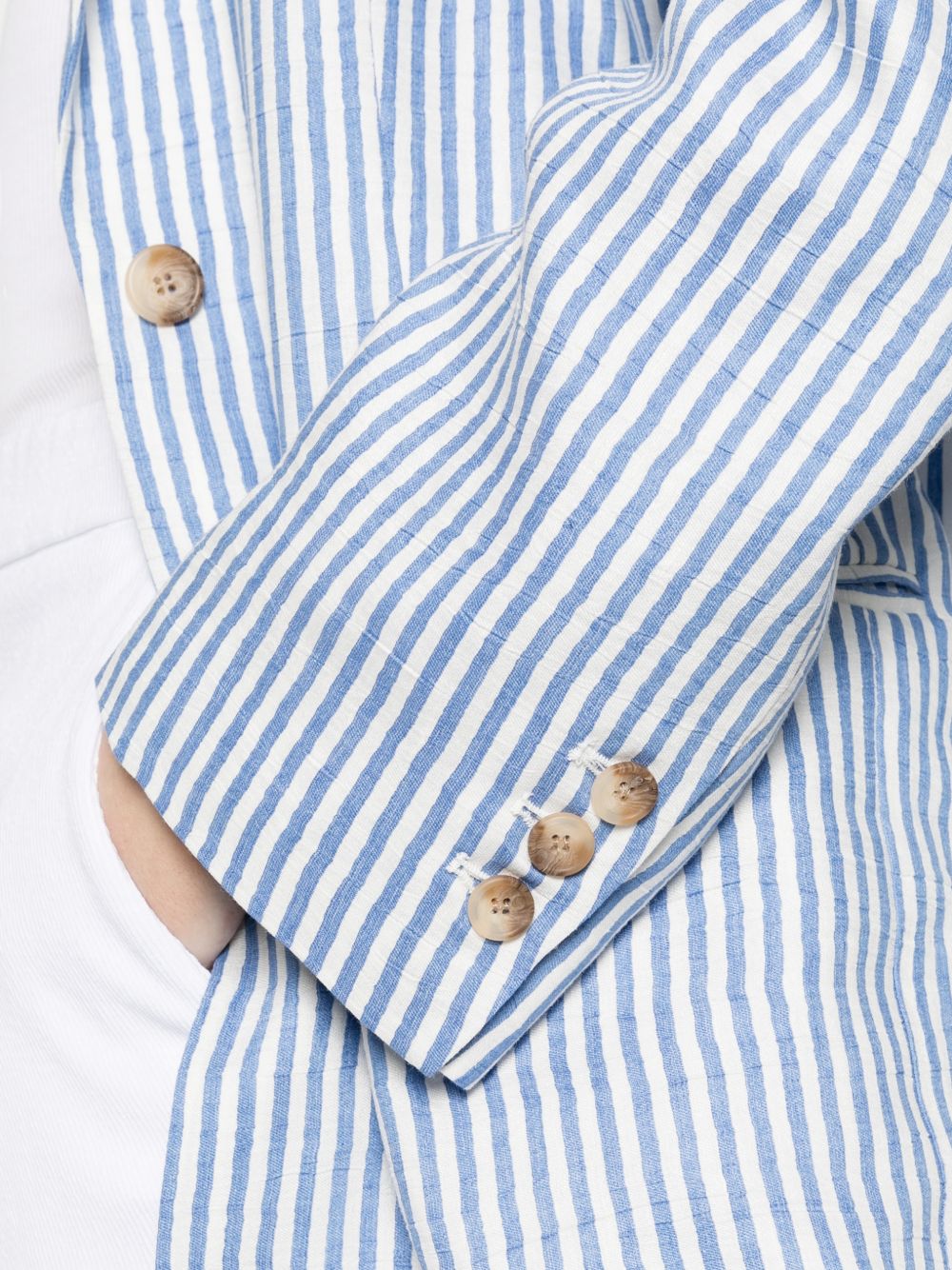 White Sand Linen blend single-breasted jacket