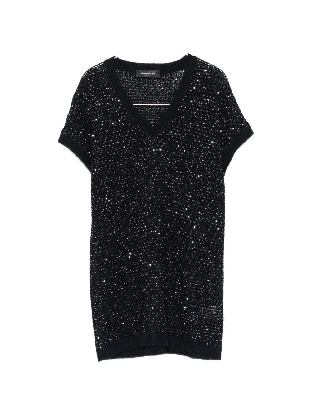 Fabiana Filippi V-neck short sleeves Embellished v-necked top
