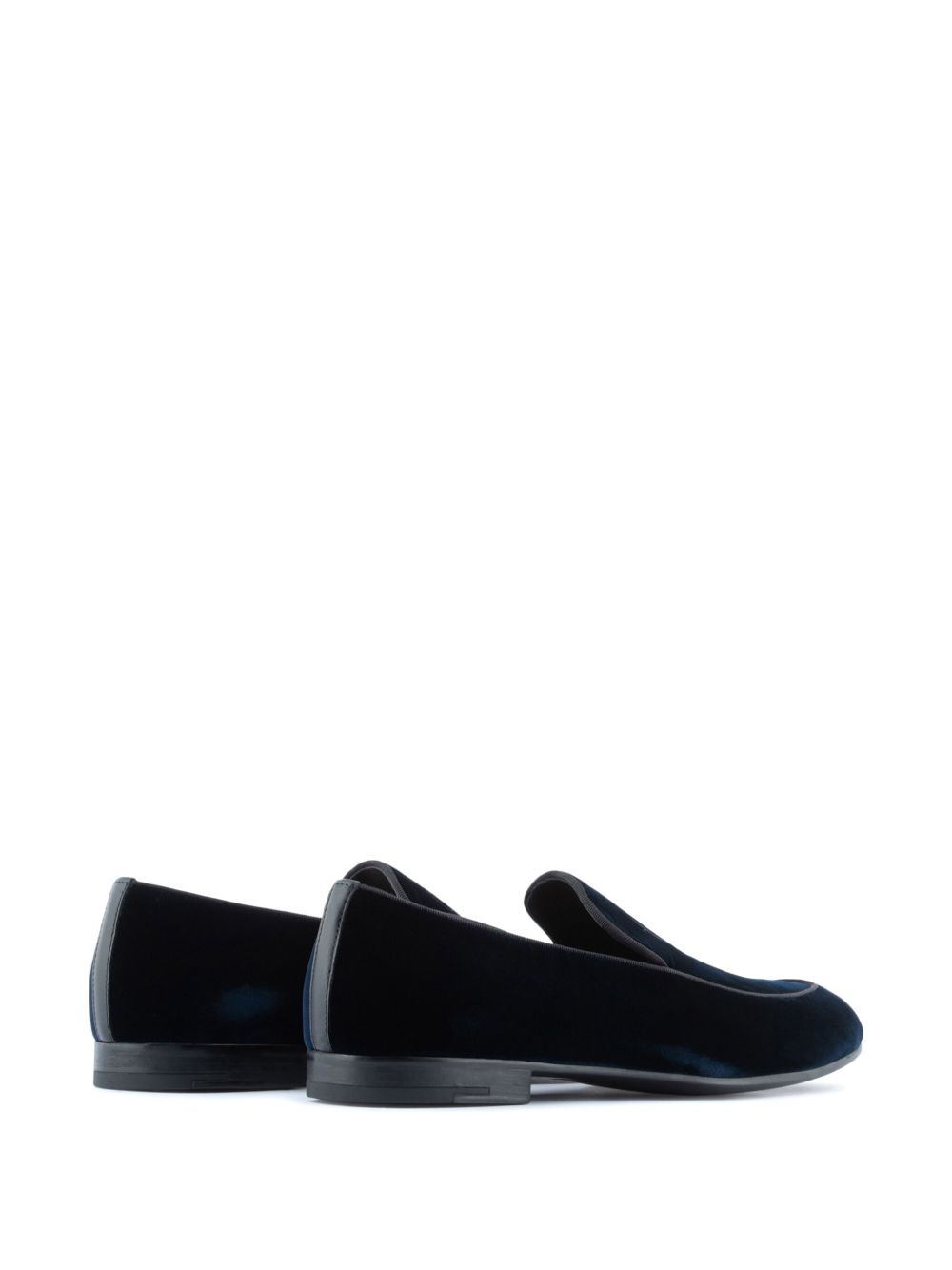 Giorgio Armani Embroidered logo velvet loafers
