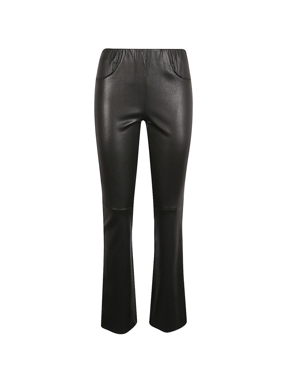 Via Masini 80 Leather flared leg trousers
