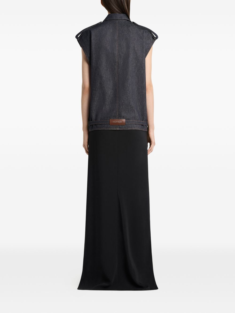 Courreges Denim sleeveless bomber jacket