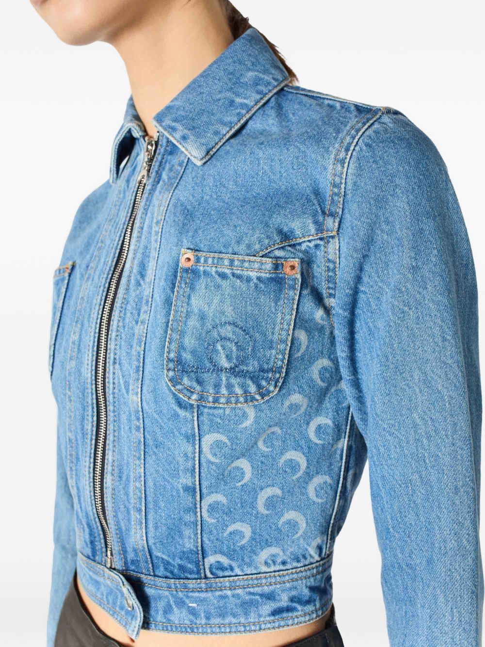 Marine Serre Denim cotton jacket