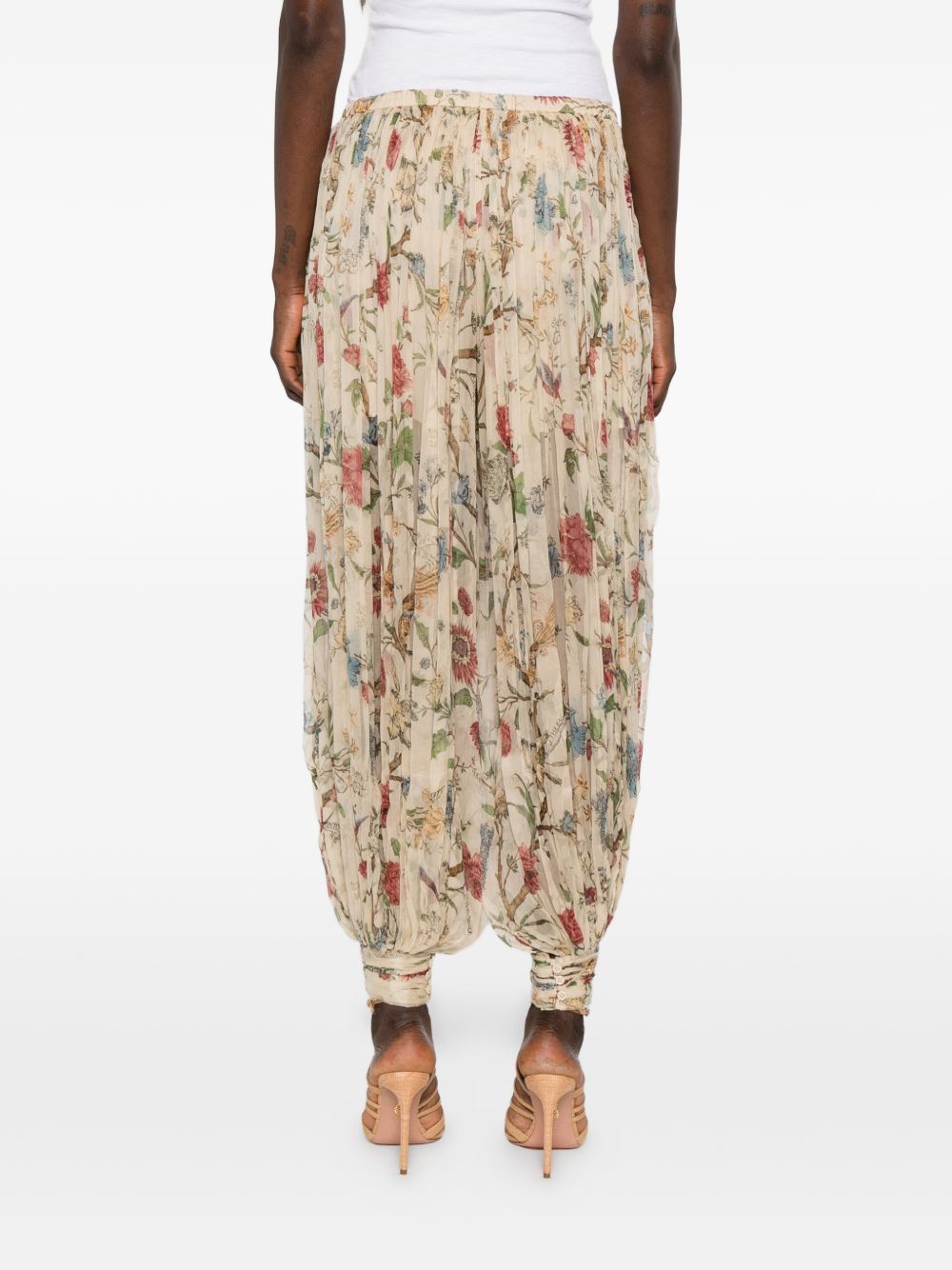Into The East Printed Silk Trousers