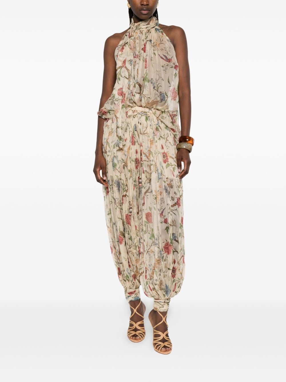 Into The East Printed Silk Trousers