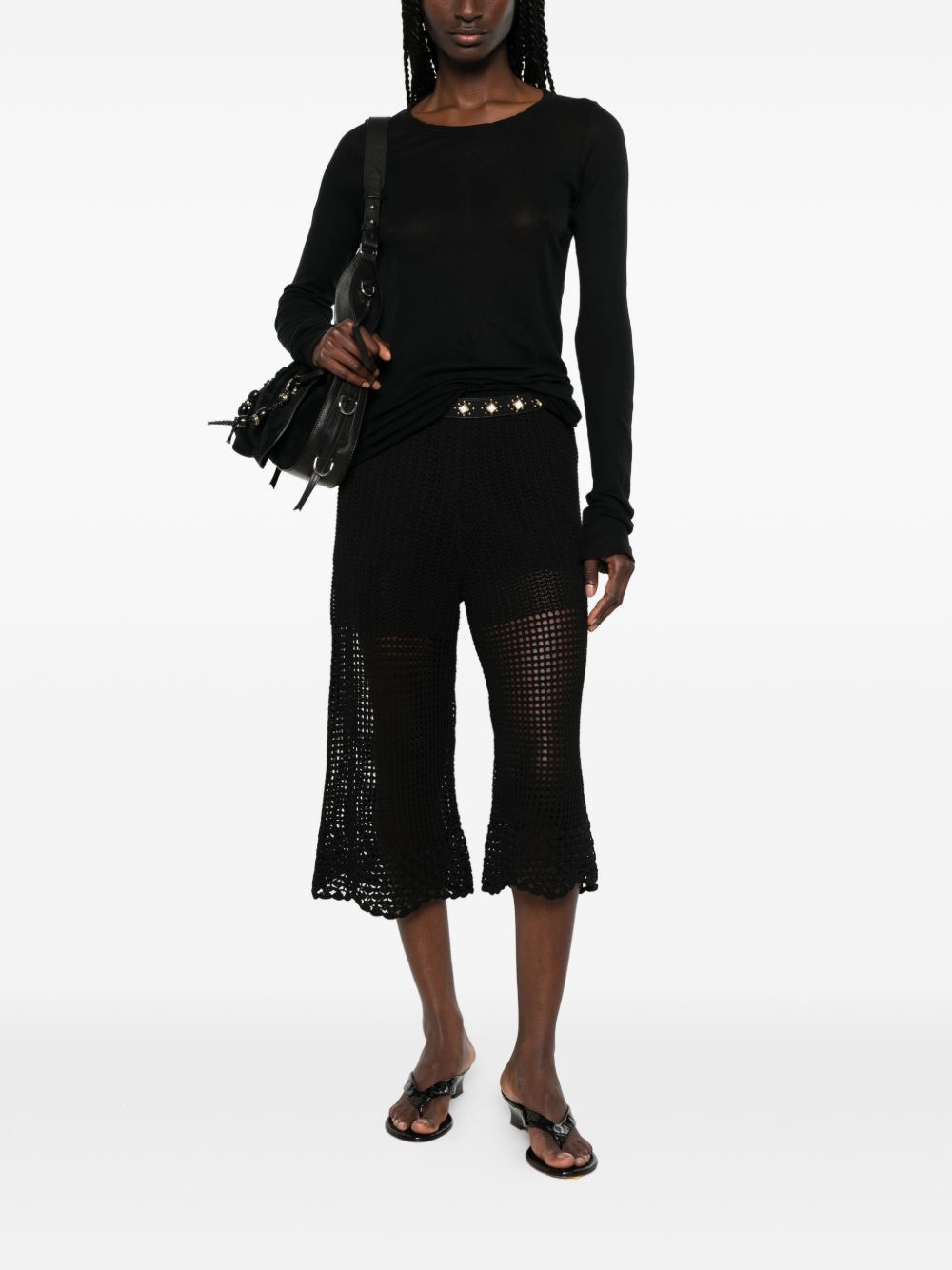 Iro Crochet Knit Wide-Leg Trousers