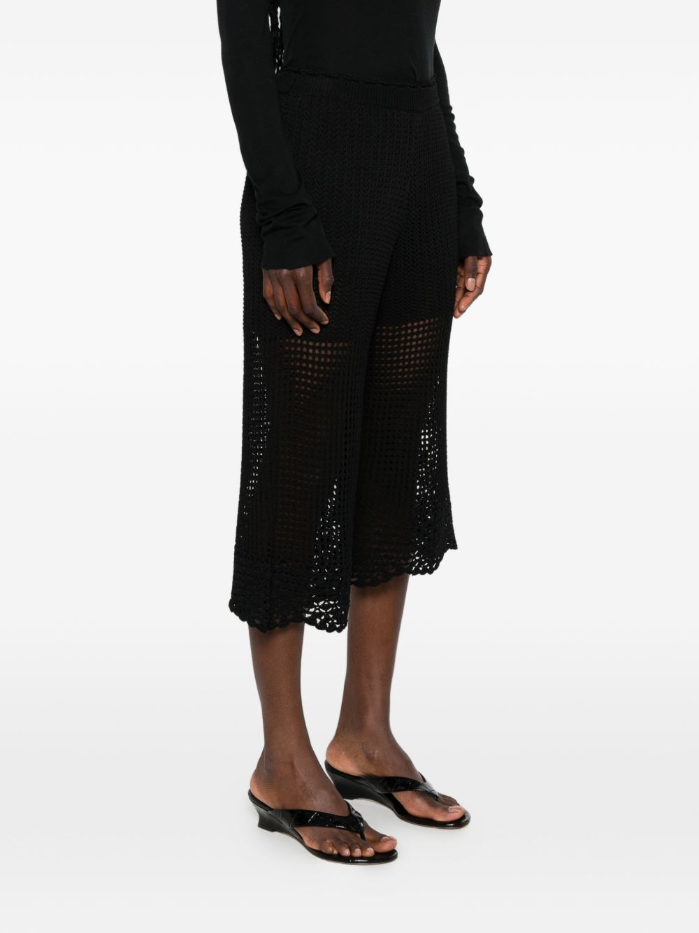 Iro Crochet Knit Wide-Leg Trousers