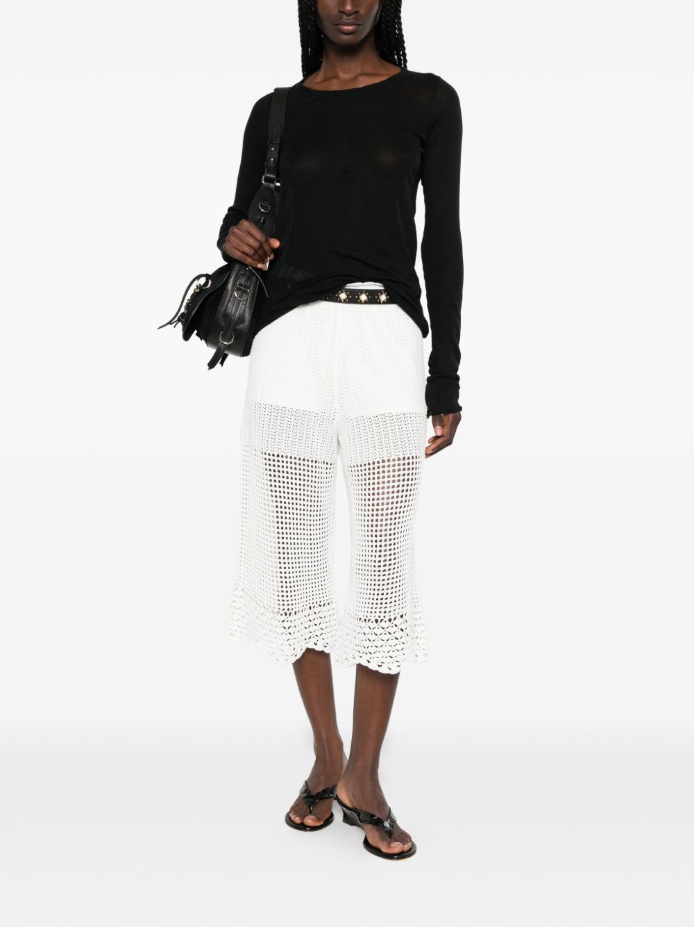 Iro Crochet Knit Wide-Leg Trousers