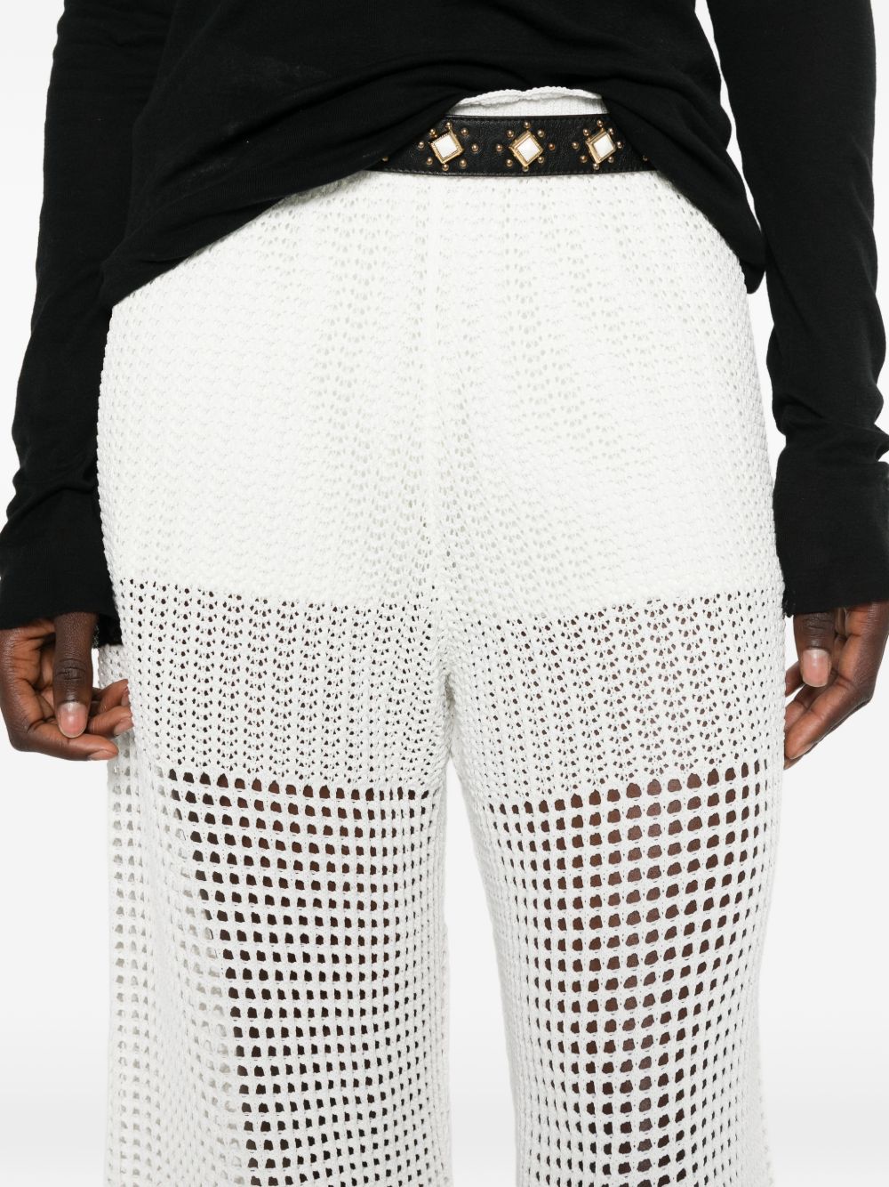 Iro Crochet Knit Wide-Leg Trousers