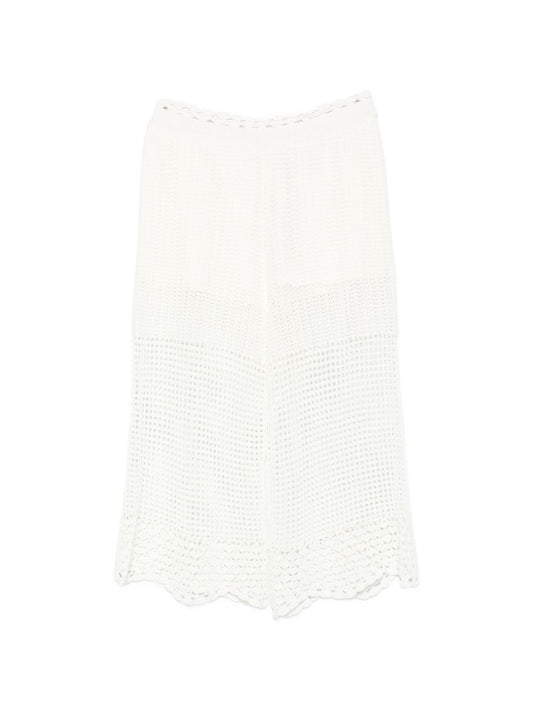 Iro Crochet Knit Wide-Leg Trousers