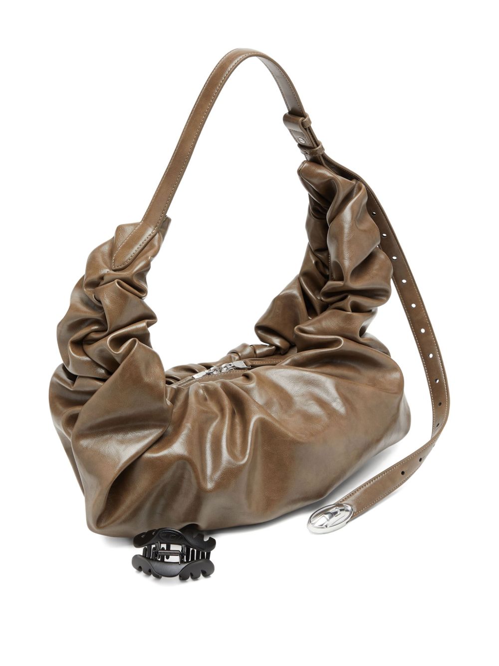 Diesel Gathered Leather Crossbody Bag