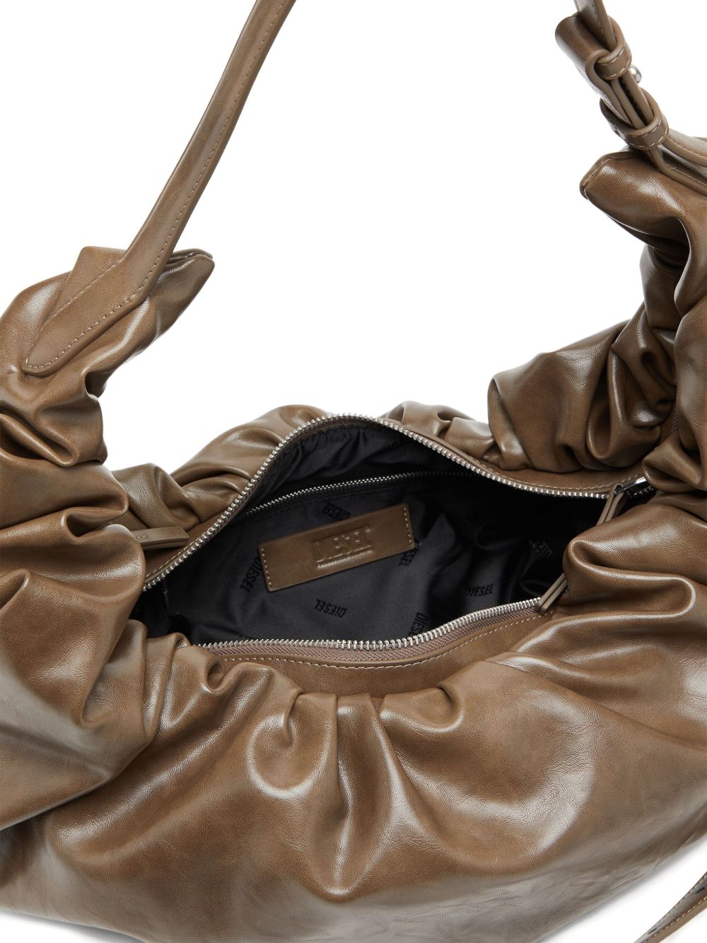 Diesel Gathered Leather Crossbody Bag