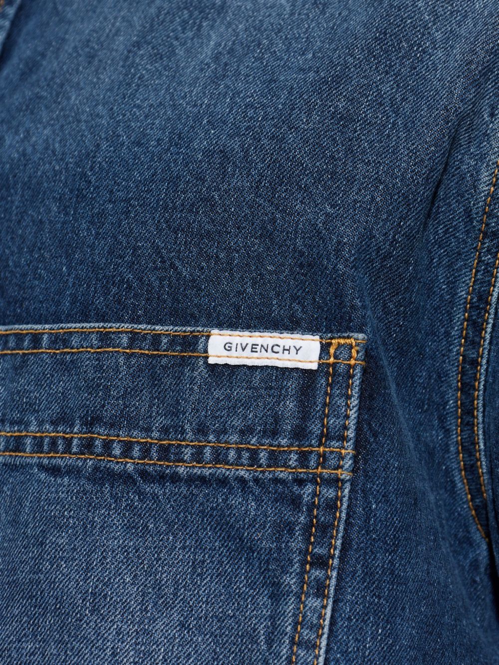 Givenchy Logo Patch Denim Shirt