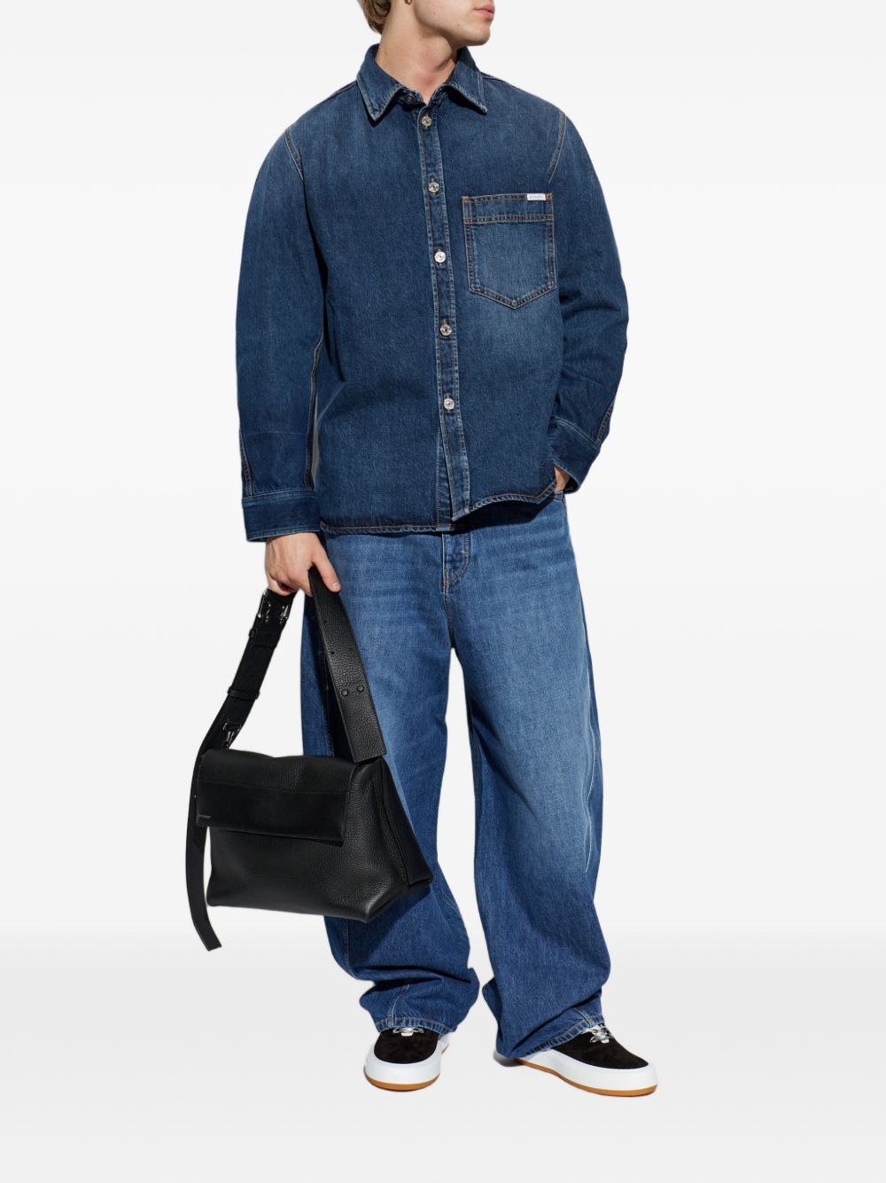 Givenchy Logo Patch Denim Shirt