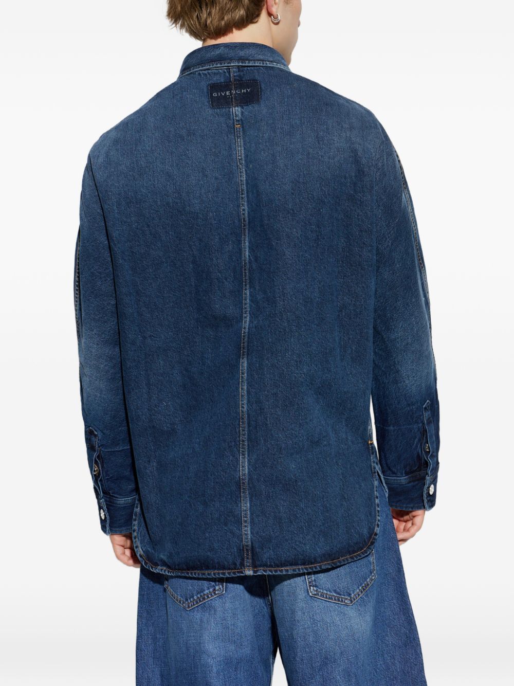 Givenchy Logo Patch Denim Shirt