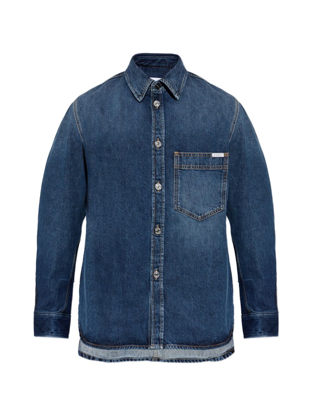 Givenchy Logo Patch Denim Shirt