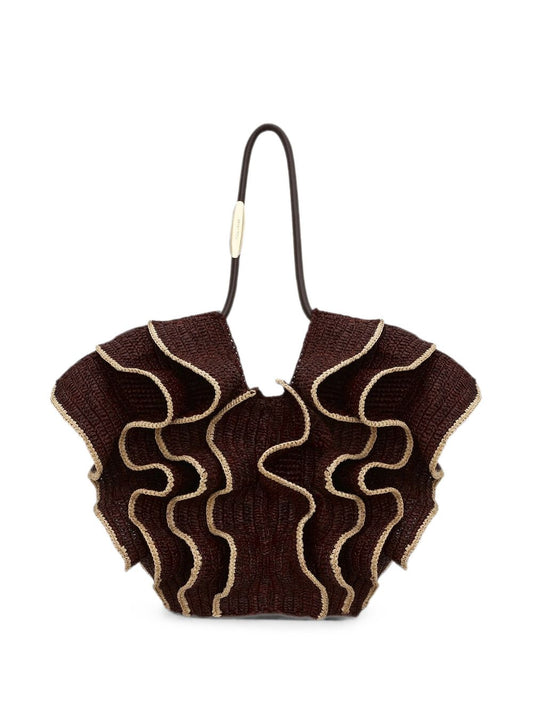 Zimmermann Woven Ruffle Tote