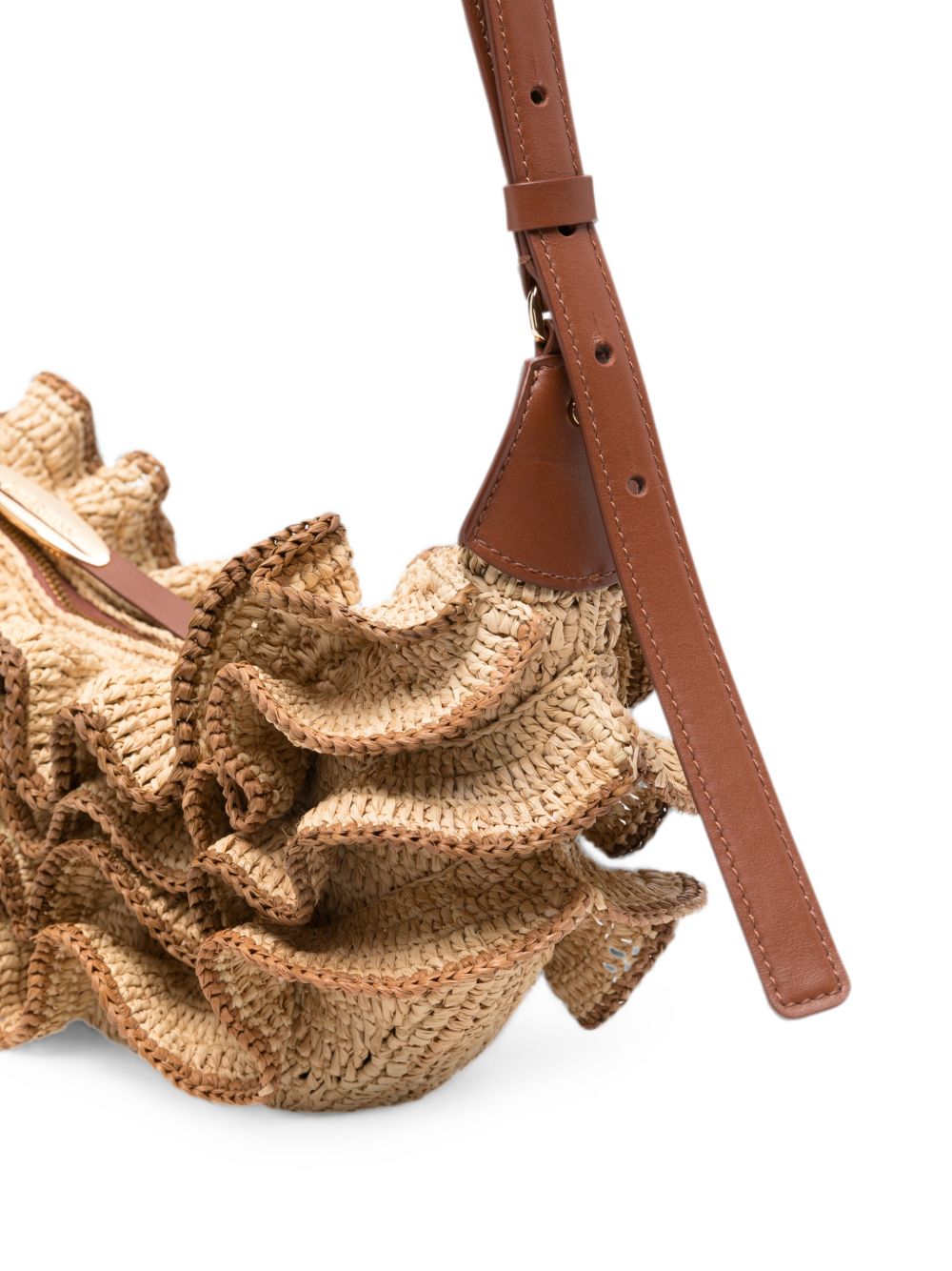 Zimmermann Raffia Ruffle Shoulder Bag