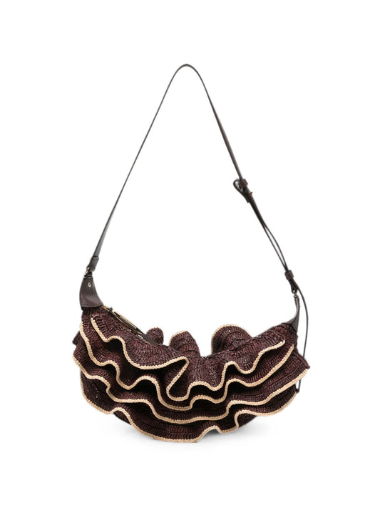 Zimmermann Raffia Ruffle Shoulder Bag
