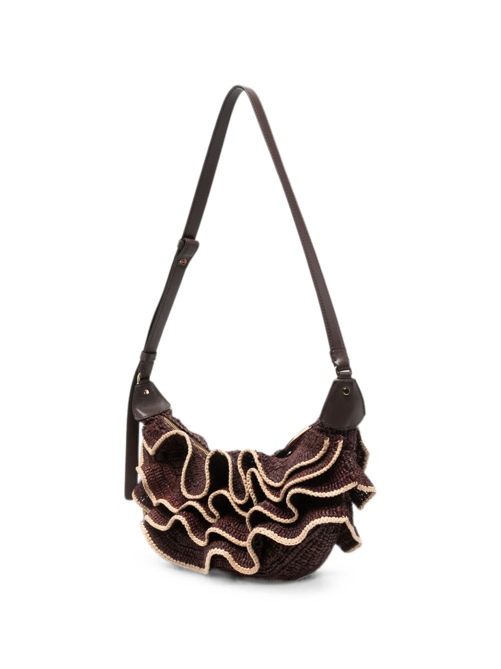 Zimmermann Raffia Ruffle Shoulder Bag
