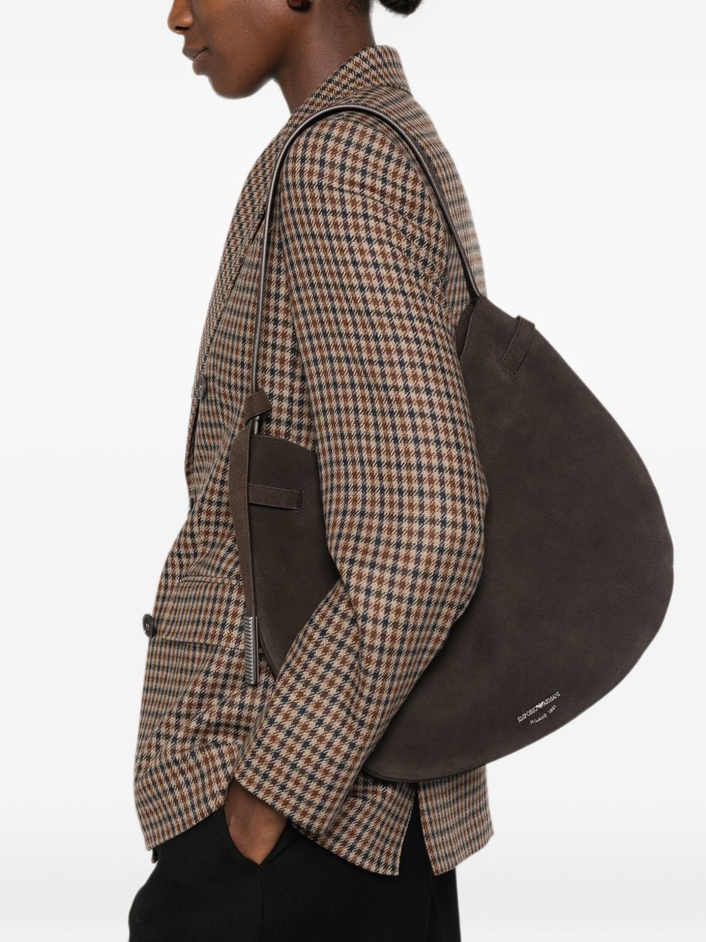 Emporio Armani Suede Leather Shoulder Bag