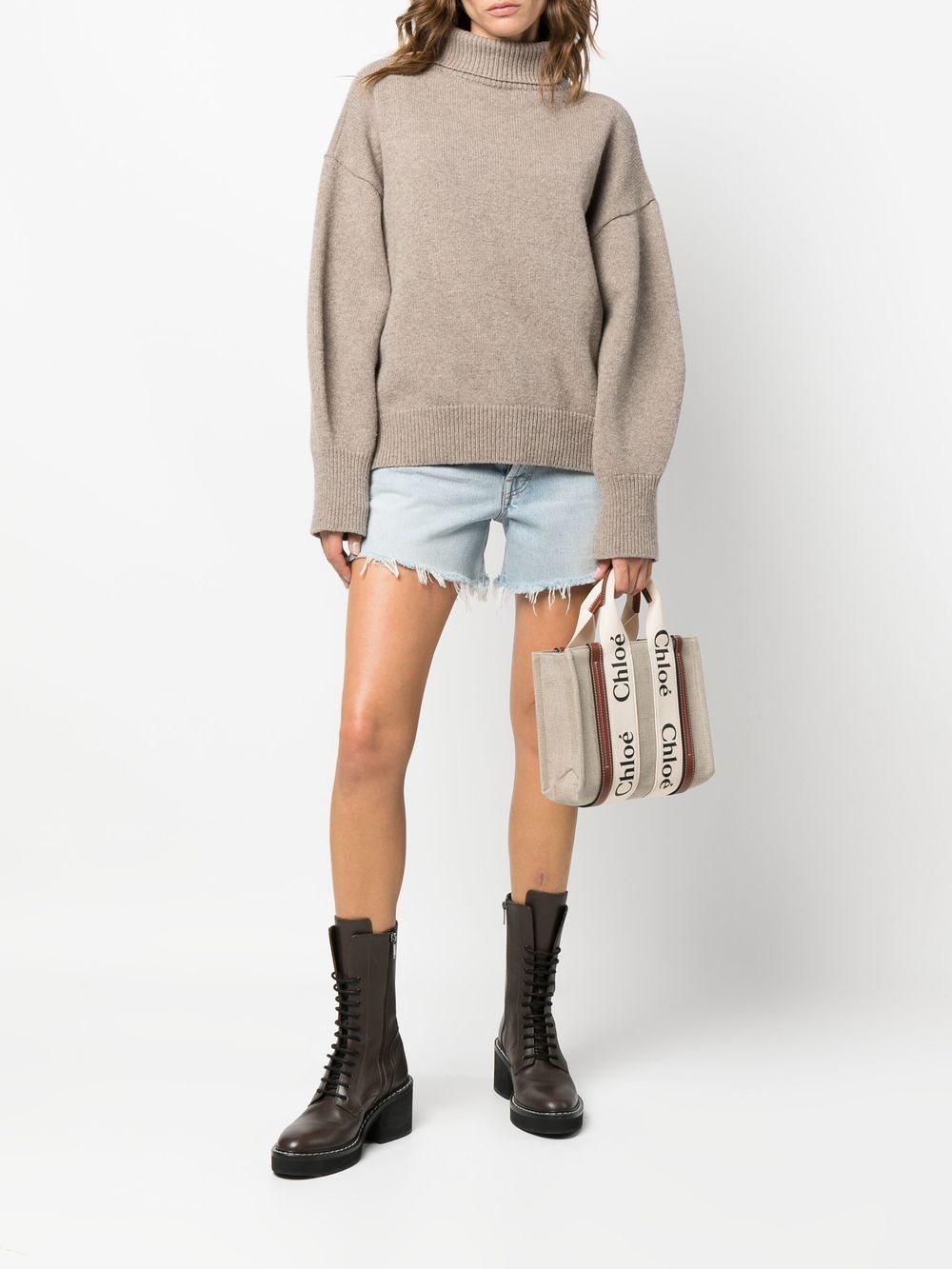 Chloé ChloÃ© Woody Small Linen Tote Bag