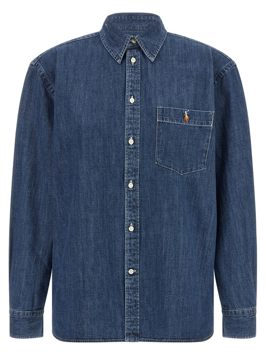 Polo Ralph Lauren Denim Shirt With Logo Embroidery
