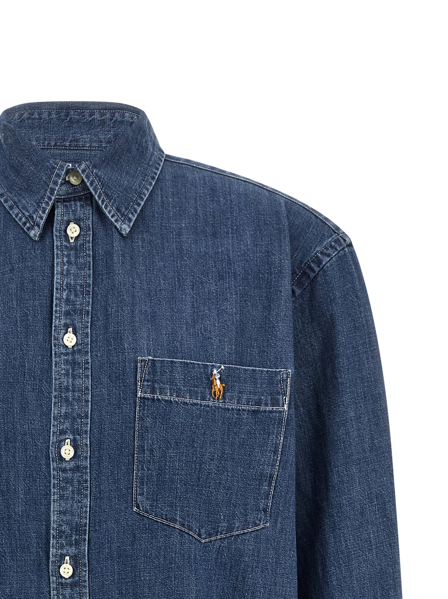 Polo Ralph Lauren Denim Shirt With Logo Embroidery