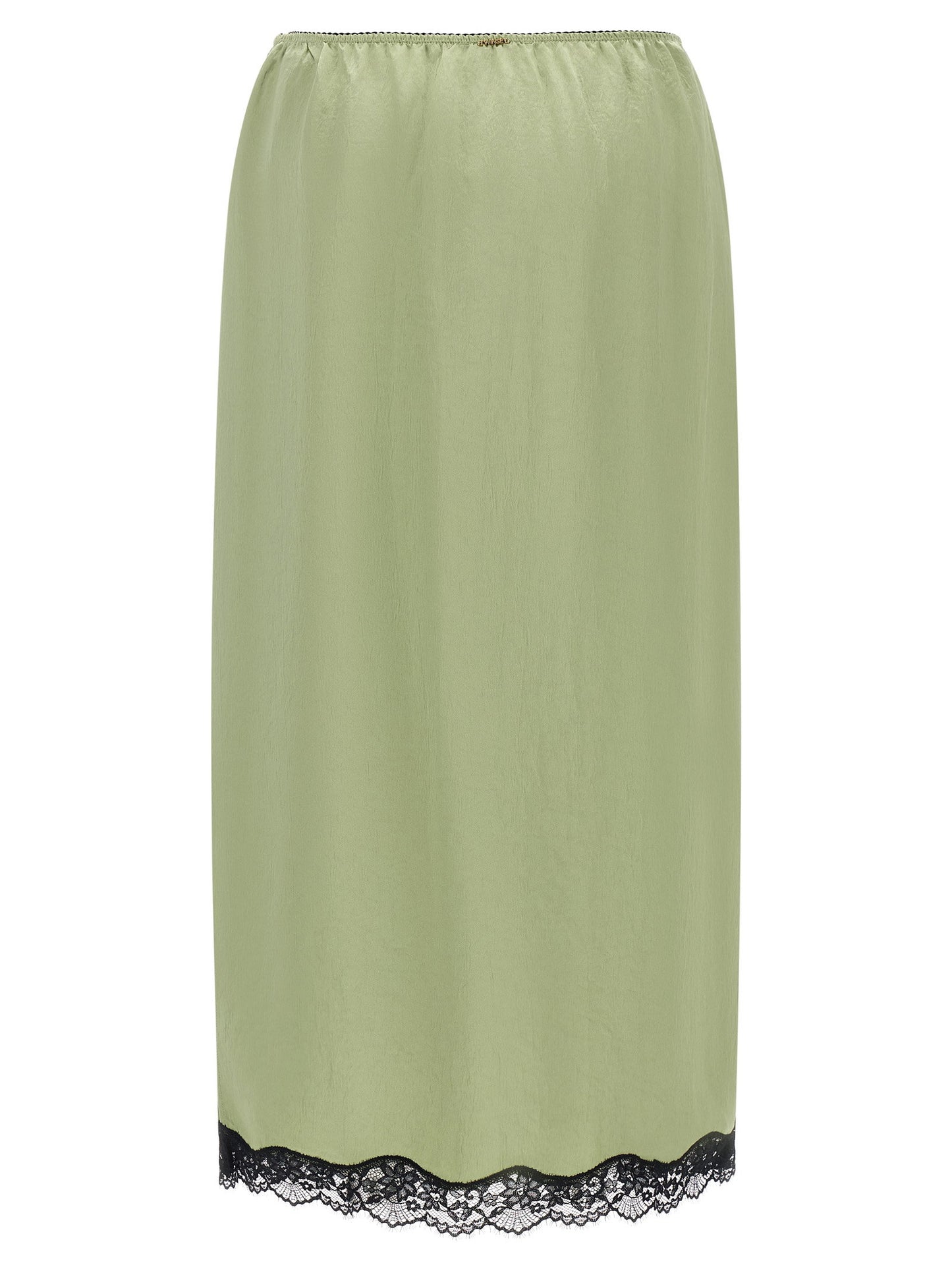 Twin Set Satin Froissé And Lace Skirt