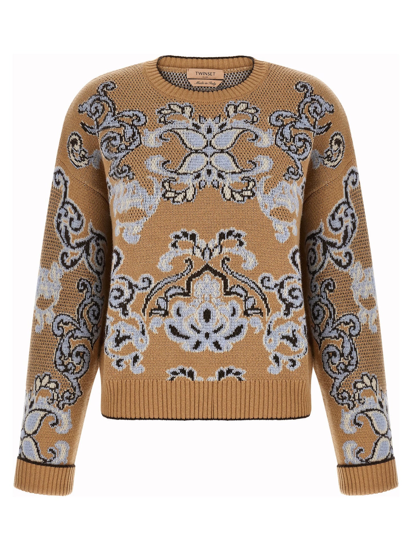 Twin Set Jacquard Wool Blend Sweater