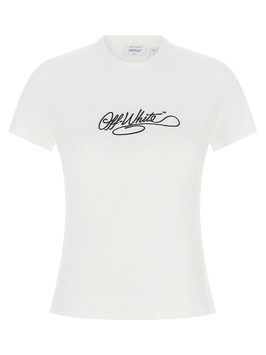 Off White Logo Embroidery T-shirt