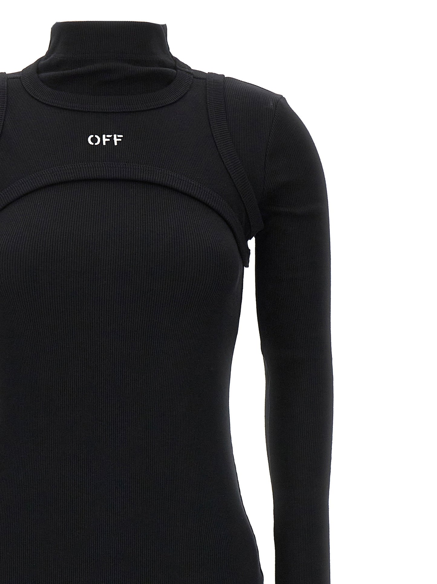 Off White Off Stamp Rib Dress