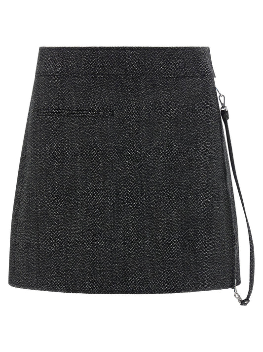 Courreges Zipped Caviar Mini Skirt