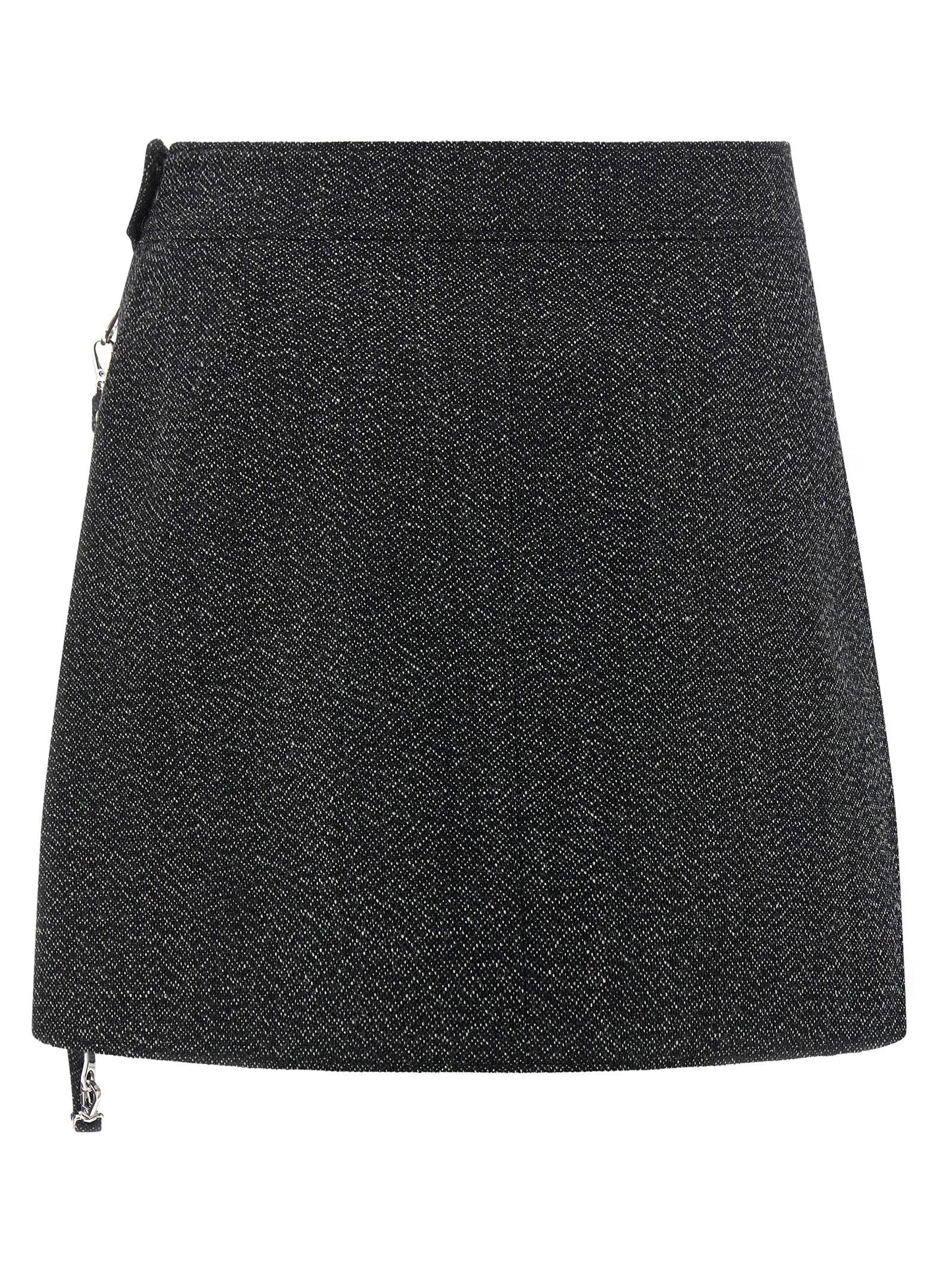 Courreges Zipped Caviar Mini Skirt