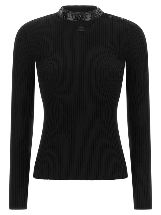 Courreges Vinyl Collar Sweater