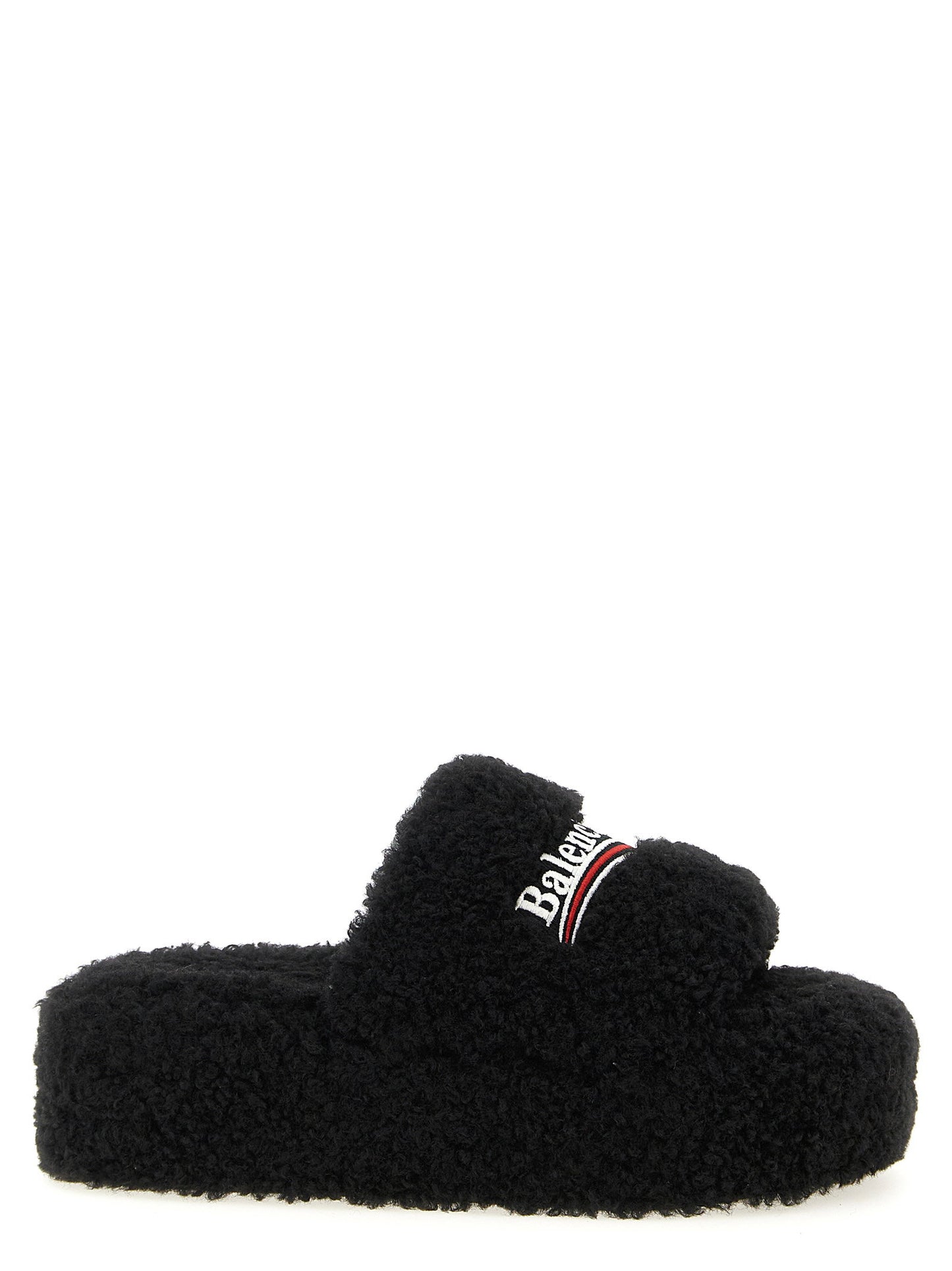 Balenciaga Furry Platform Slides