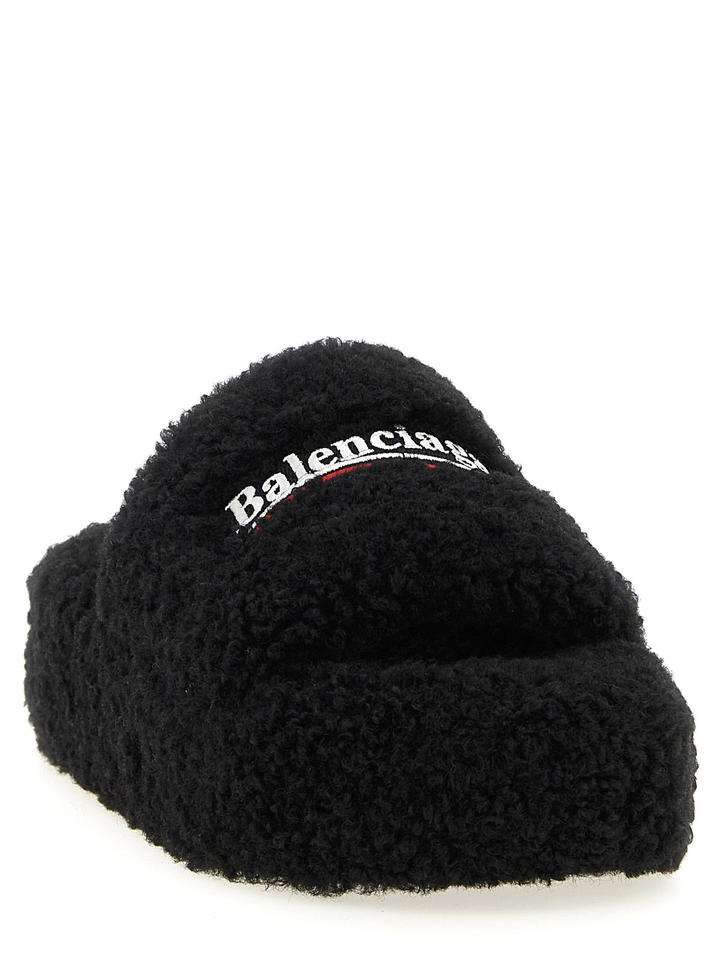 Balenciaga Furry Platform Slides