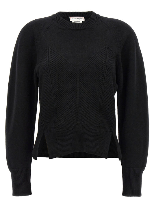 Alexander McQueen Chevron Corset Sweater