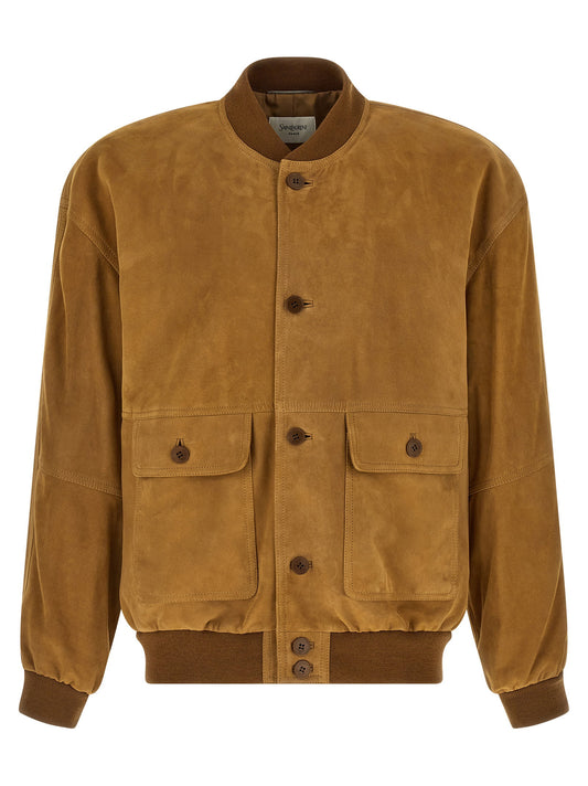 Saint Laurent Suede Bomber Jacket