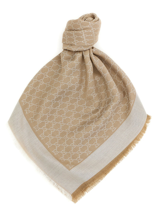 Gucci Wool And Silk Shawl Gg