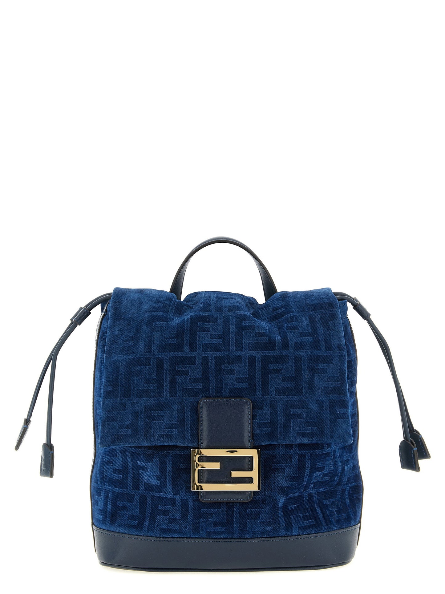 Fendi Ff Flocked Denim Backpack