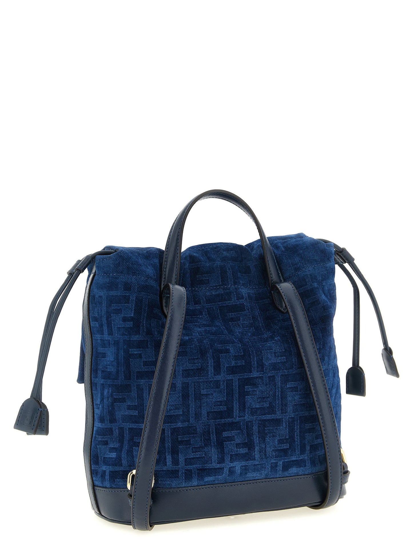 Fendi Ff Flocked Denim Backpack