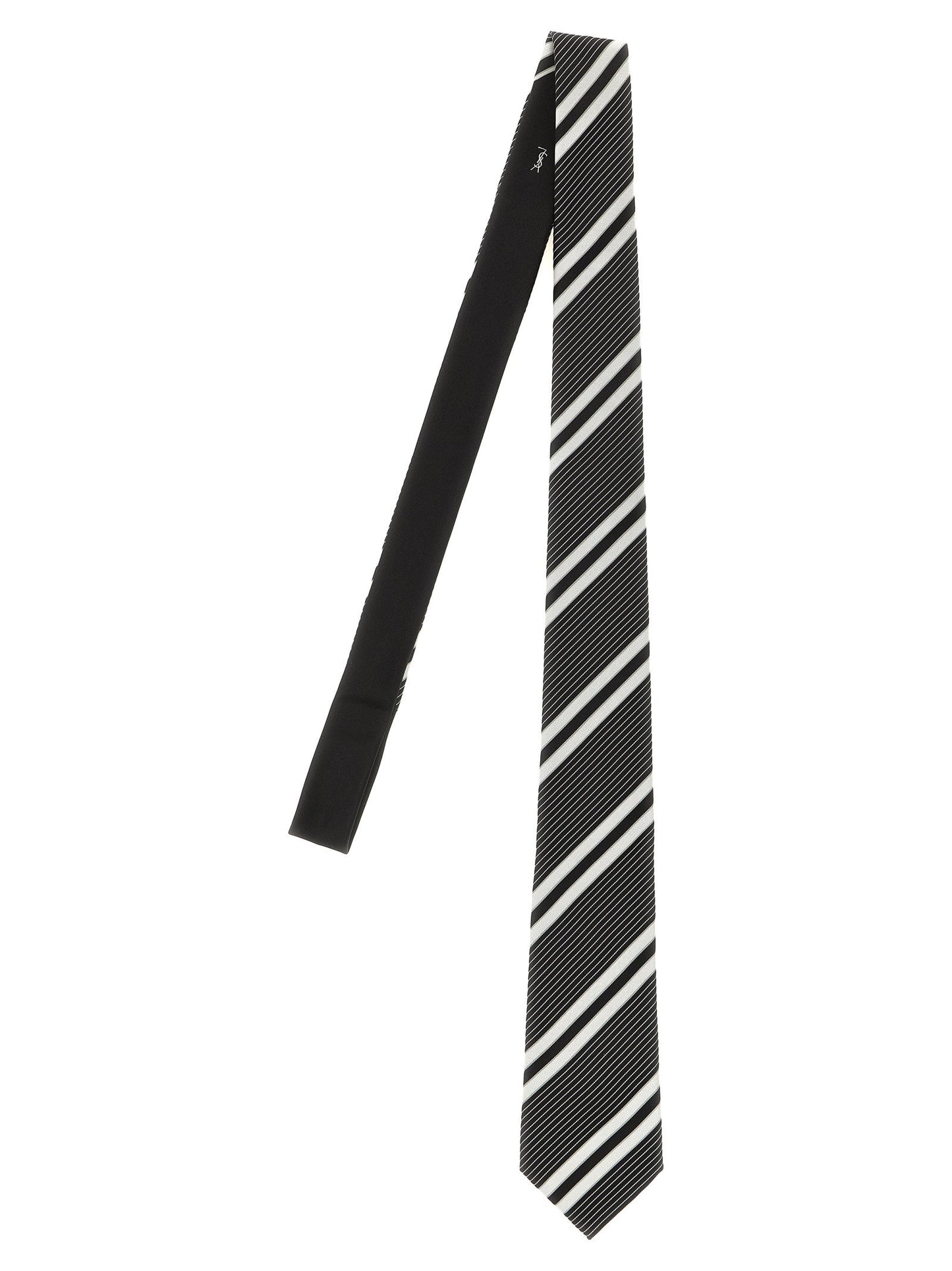 Saint Laurent Jacquard Diagonal Striped Tie