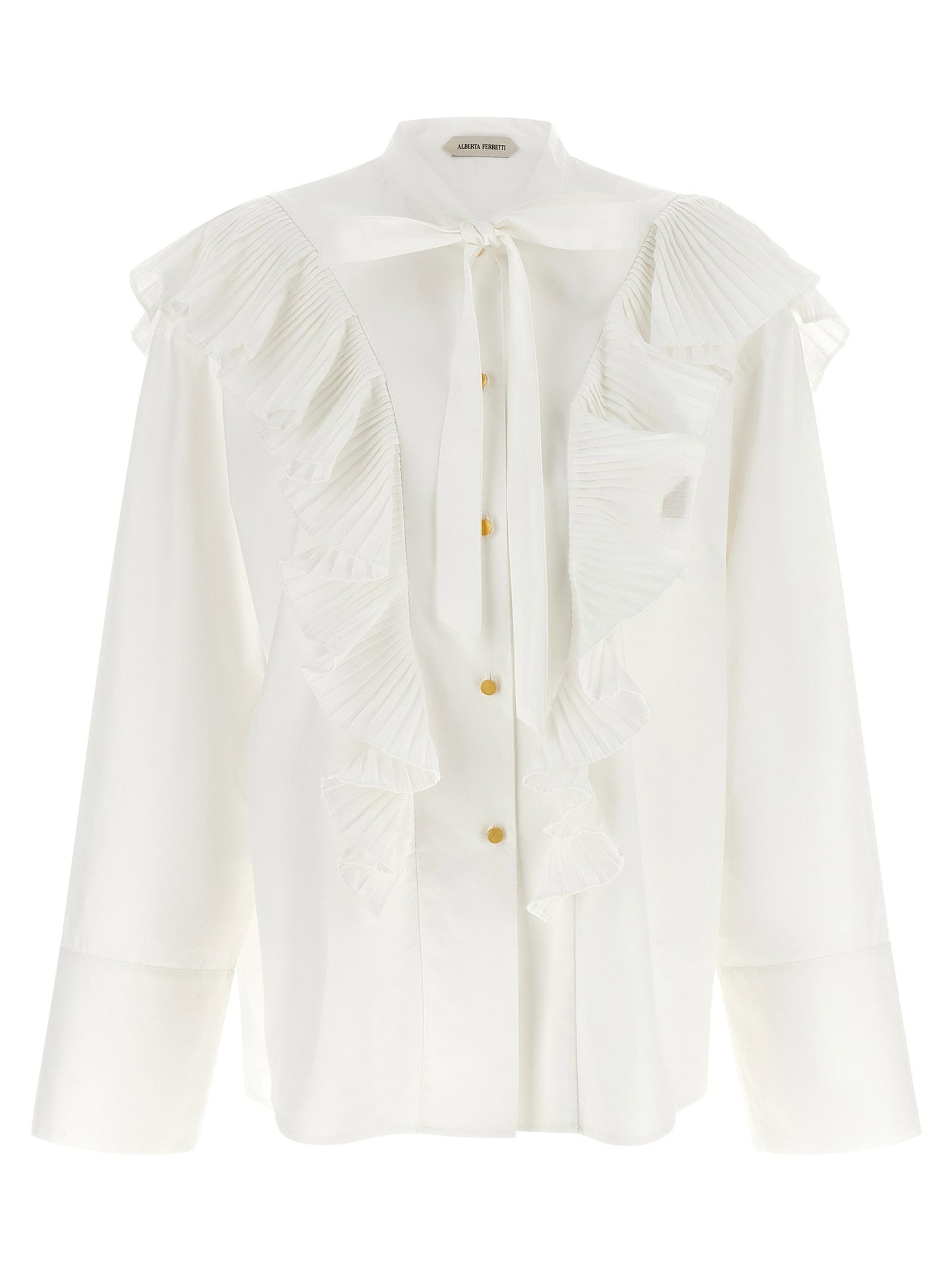 Alberta Ferretti Pleated Ruffle Shirt