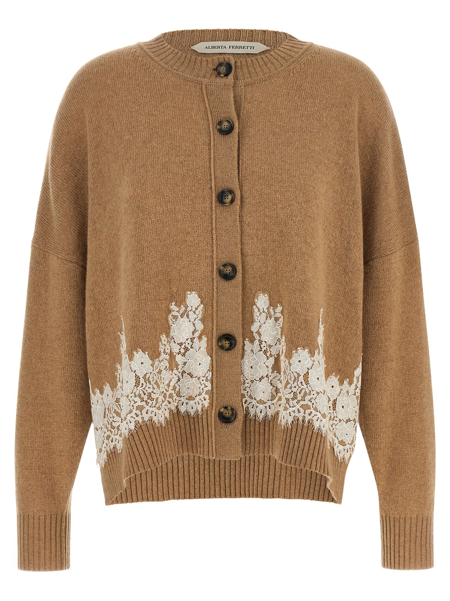 Alberta Ferretti Lace Insert Cardigan