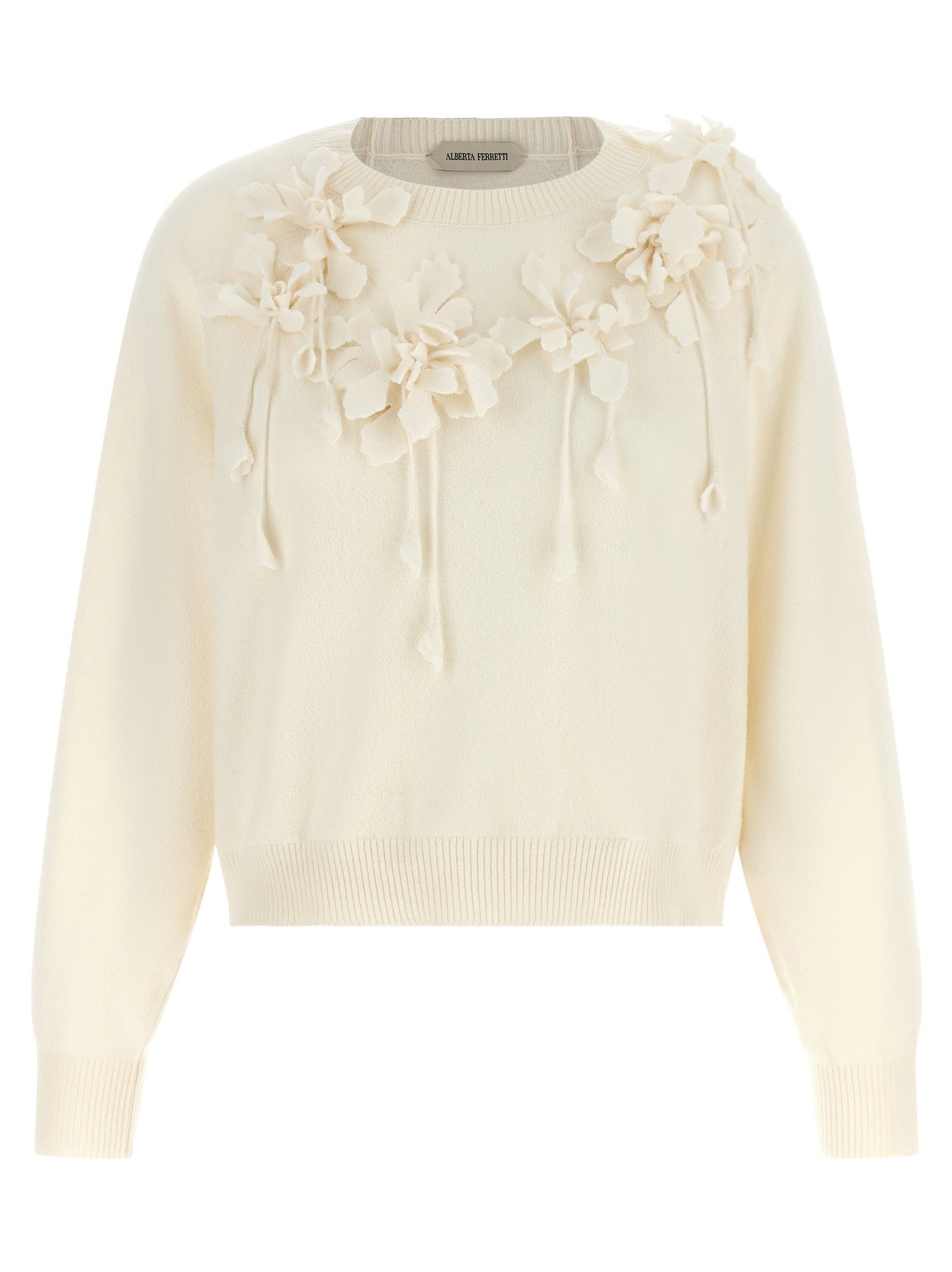 Alberta Ferretti Embroidered Flower Sweater