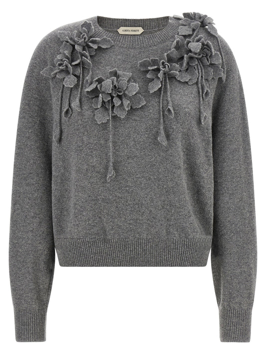 Alberta Ferretti Embroidered Flower Sweater
