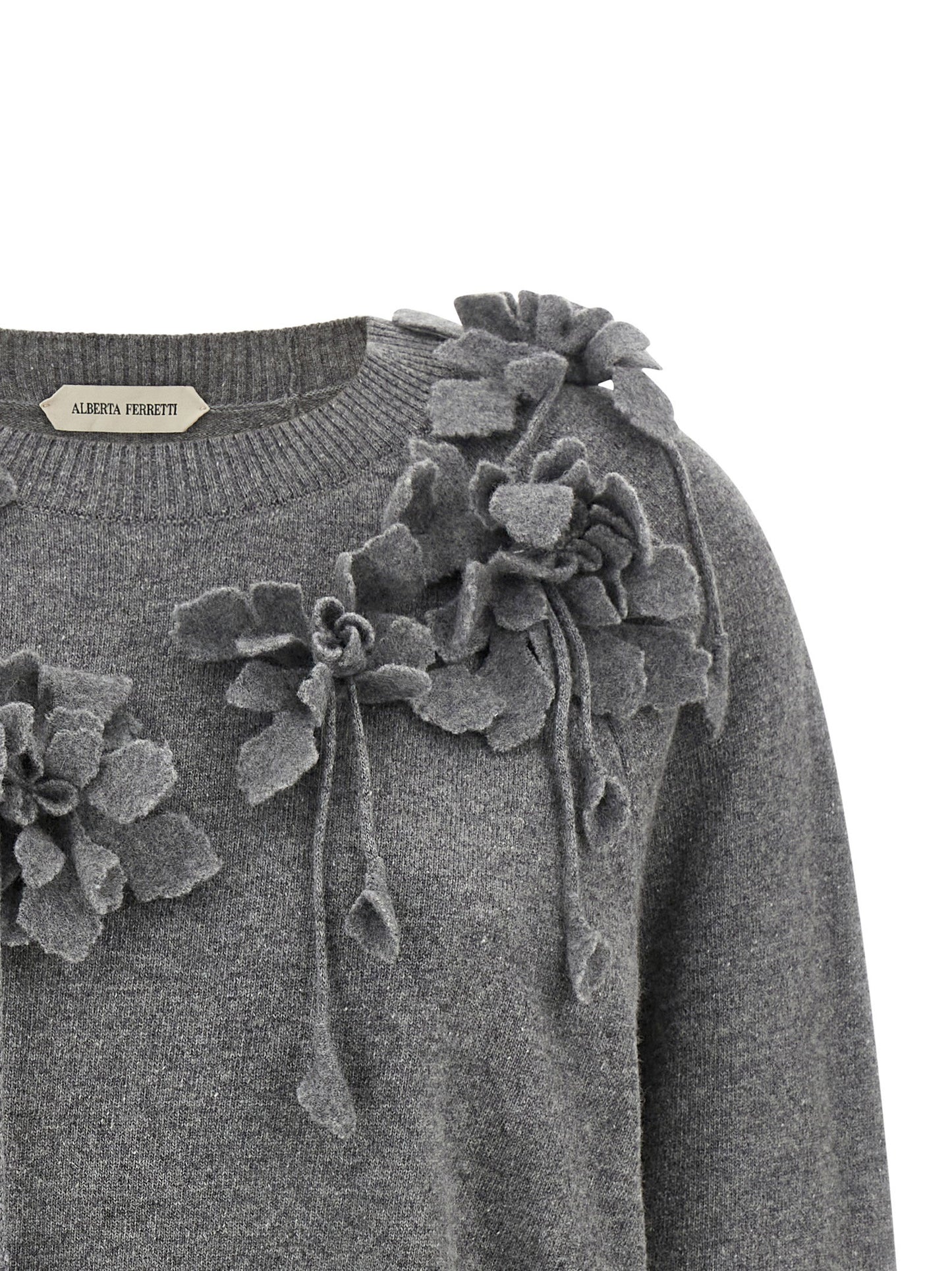 Alberta Ferretti Embroidered Flower Sweater