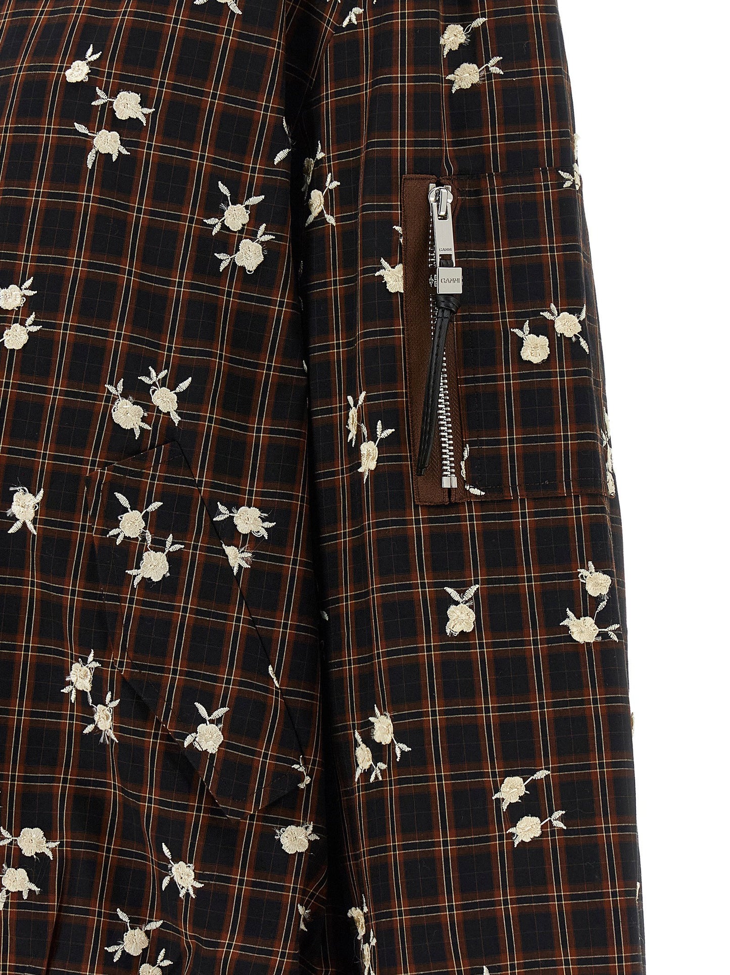 Ganni Check Flower Bomber Jacket