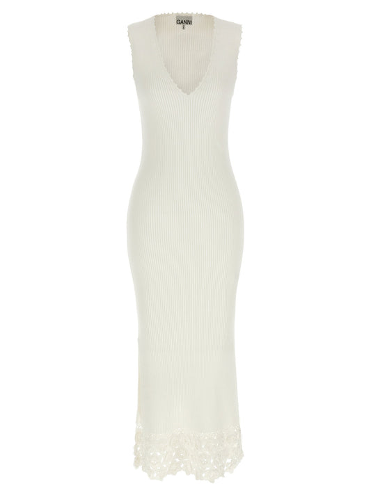 Ganni Cotton Crochet Dress
