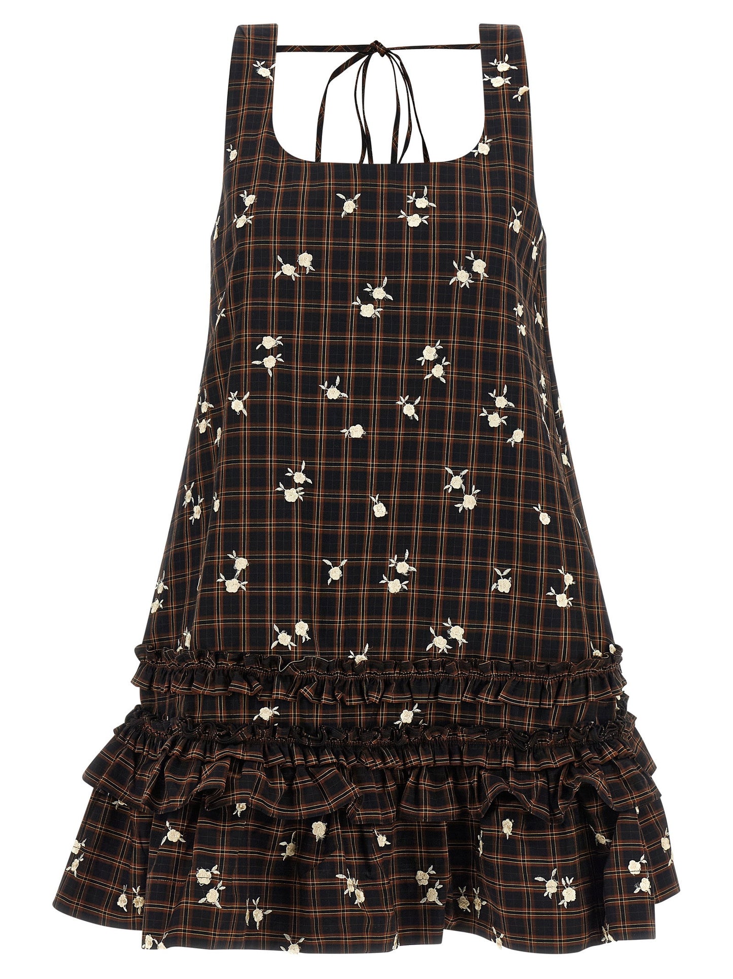 Ganni Check Flower Dress